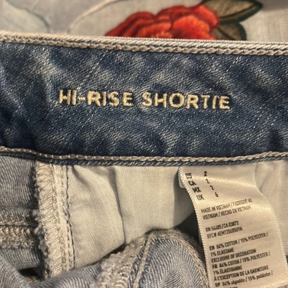 American Eagle Super Stretch Rose Embroidered Hi-Rise Shortie - Picture 8 of 10